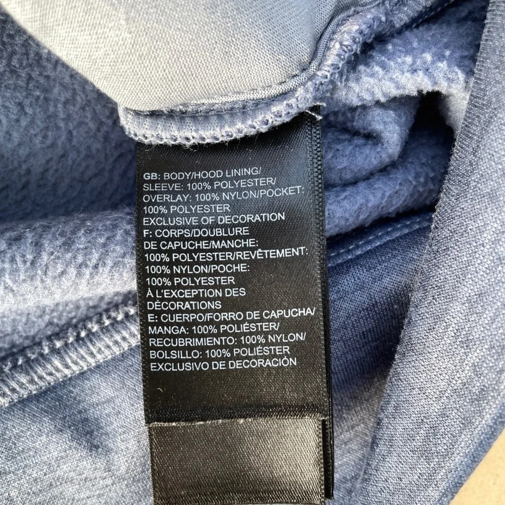 The North Face Full Zip Hoodie Mens Large Blue Casual Hiking Fleece Jacket